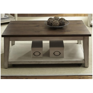 Liberty Furniture Lancaster Cocktail Table in Weathered Bark w/White - All