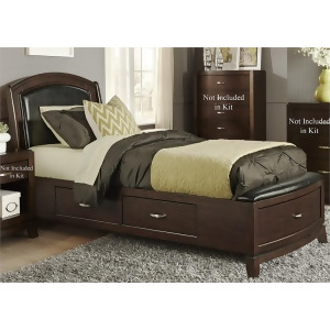 Liberty Avalon Youth Twin One Sided Storage Bed In Dark Truffle - All