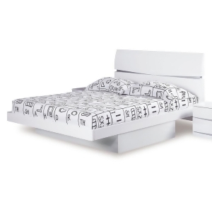 Global Usa Aurora Platform Bed in White - All