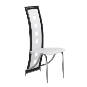 Global Usa 803Dc Dining Chair in White w/ Black Trim Set of 2 - All