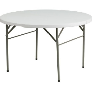 Flash Furniture 48 Round Bi-Fold Granite White Plastic Folding Table - All