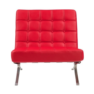Global U6293-r-ch Chair in Red Leather - All