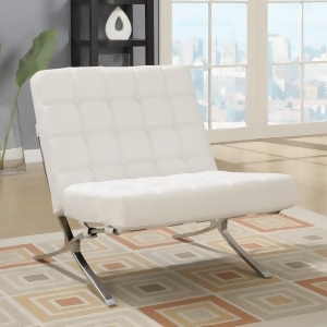 Global U6293-wh-ch Chair in White Leather - All
