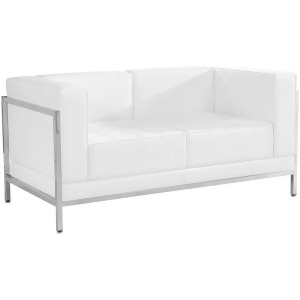 Flash Furniture Hercules Imagination Series Contemporary White Leather Love Seat - All