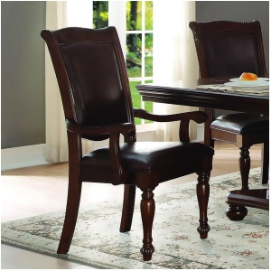 Homelegance Lordsburg Arm Chair in Dark Brown Faux Leather Set of 2 - All