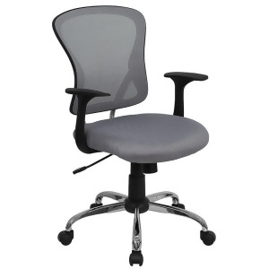 Flash Furniture Mid-Back Gray Mesh Office Chair w/ Chrome Finished Base H-8369 - All