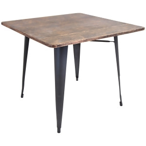 Lumisource Oregon Dining Table In Aged Wood Top And Grey Frame - All