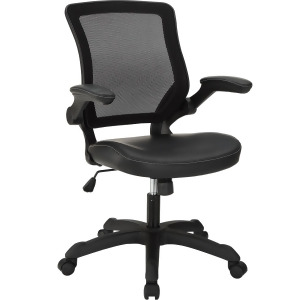 Modway Veer Vinyl Office Chair in Black - All