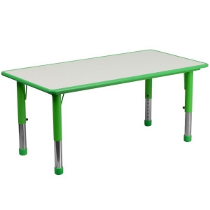 Flash Furniture 23.625 X 47.25 Height Adjustable Rectangular Green Plastic Act - All