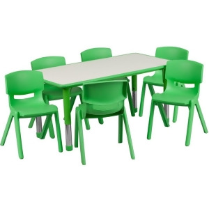 Flash Furniture 23.625 X 47.25 Adjustable Rectangular Green Plastic Activity T - All