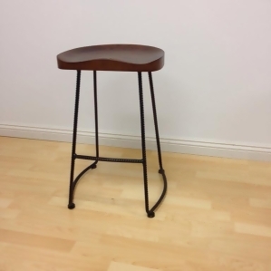 Mod Made Potter Wood Counter Stool Metal Leg 2-Pack - All