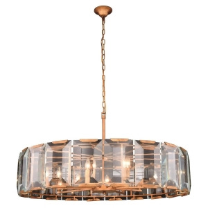 Elegant Lighting Monaco Pendant Lamp D 43 H 12 Lt 10 Golden Iron Finish Glass - All