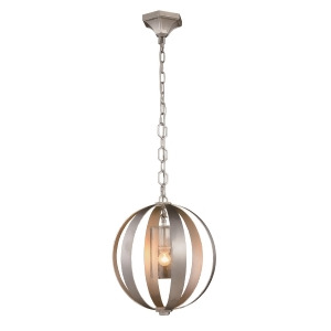 Elegant Lighting Serenity Pendant Lamp D 15 H 17 Lt 1 Vintage Silver Leaf Fini - All