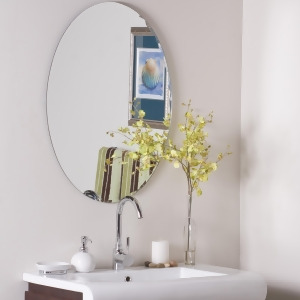 Decor Wonderland Frameless Oval Scallop Beveled Mirror - All