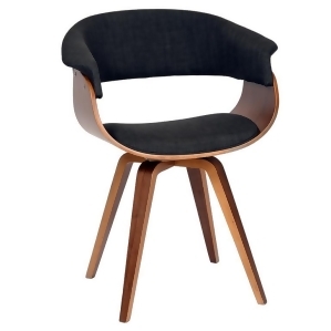 Armen Living Summer Modern Chair In Charcoal Fabric and Walnut Wood - All