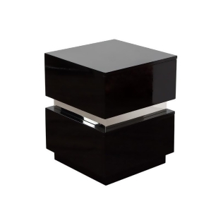 Diamond Sofa Elle 2 In Drawer Accent Table In High Gloss Black - All