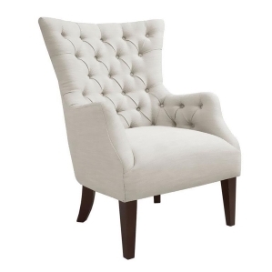 Madison Park Hannah Button Tufted Wing Back Chair In Ivory - All