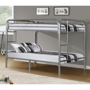 Monarch Specialties I 2233S Silver Metal Full/Full Bunk Bed - All