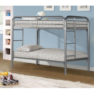 Monarch Specialties I 2230S Silver Metal Twin/Twin Bunk Bed - All
