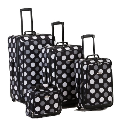Rockland Black Dot 4 Piece Luggage Set 
