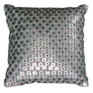 Rizzy Home Pillow Cover With Hidden Zipper In Silver And Silver Set of 2 - All