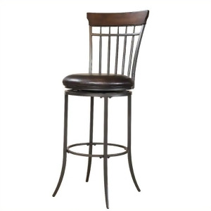Hillsdale Cameron Swivel Vertical Spindle Back Counter Stool in Brown - All