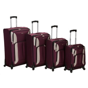 Rockland Burgundy 4 Piece Luggage Set - All