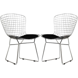 Modway Cad Dining Chairs Set of 2 in Black - All