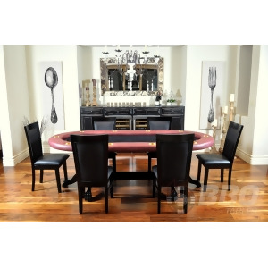 Bbo Poker The Elite Poker Table w/ 6 Dining Chairs - All