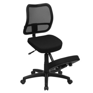 Flash Furniture Mobile Ergonomic Kneeling Task Chair w/ Black Curved Mesh Back - All