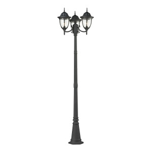 Elk Lighting Central Square Collection 3 Light Outdoor Post Light In Textured Ma - All