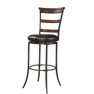 Hillsdale Cameron Swivel Ladder Back Counter Stool in Chestnut Brown - All