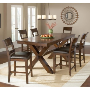 Hillsdale Park Avenue 7 Piece Counter Height Table Set in Dark Cherry - All