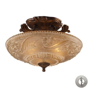 Landmark Lighting 08101-Agb-la Restoration 3-Light Semi Flush in Golden Bronze I - All