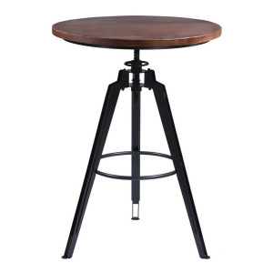Armen Living Tribeca Pub Table in Industrial Grey Finish with Pine Wood Tabletop - All