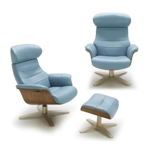 J M Karma 2 Piece Blue Chair And Ottoman Set - All