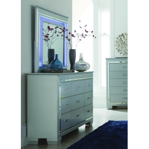 Homelegance Allura 9 Drawer Dresser Mirror w/ Led Lighting in Silver - All