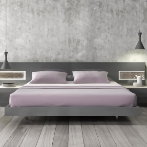 J M Furniture Braga Platform Bed in Grey Lacquer - All