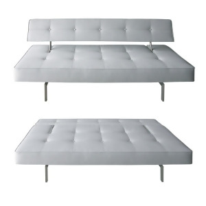 J M Furniture Premium Sofa Bed K18 in White Leather - All