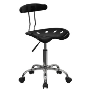 Flash Furniture Vibrant Black Chrome Computer Task Chair w/ Tractor Seat Lf- - All
