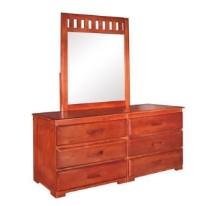 American Furniture Classics Six Drawer Dresser With Mirror In Merlot - All