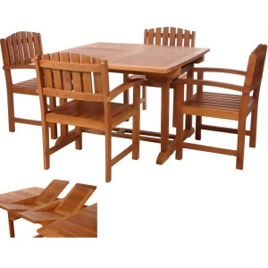 All Things Cedar Java Teak 5 Piece Butterfly Dining Chair Set - All