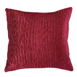 Rizzy Home Pillow Cover With Hidden Zipper In Maroon And Maroon Set of 2 - All