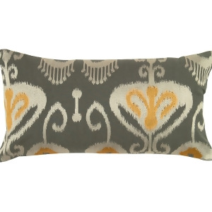 Rizzy Home Pillow Cover With Hidden Zipper In Gray And Yellow Set of 2 - All