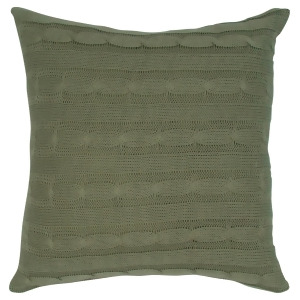 Rizzy Home Pillow Cover With Wooden Button Closure In Olive And Olive Set of 2 - All