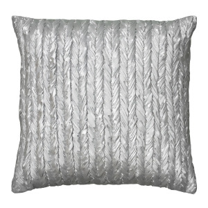 Rizzy Home Pillow Cover With Hidden Zipper In Silver Set of 2 - All