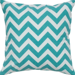 Rizzy Home Pillow Cover With Hidden Zipper In Teal And White Set of 2 - All