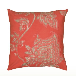 Rizzy Home Pillow Cover With Hidden Zipper In Coral And Ivory Set of 2 - All