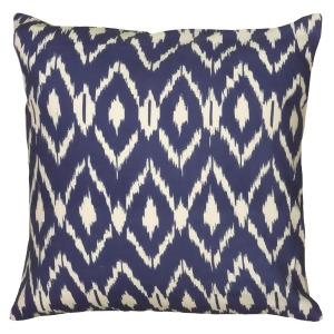 Rizzy Home Pillow Cover With Hidden Zipper In Navy Blue And Cream Set of 2 - All