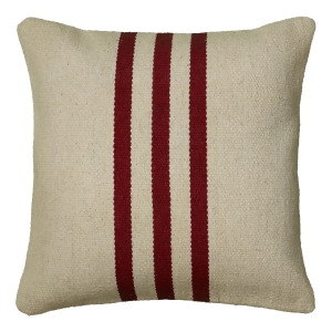 Rizzy Home Pillow Cover With Hidden Zipper In Beige And Red Set of 2 - All